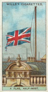 Una bandera a media asta de English School