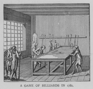 Una partida de billar en 1781 de English School