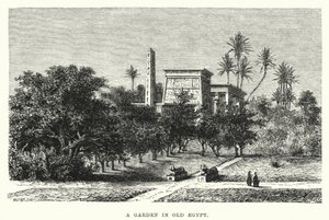 Un Jardín en el Antiguo Egipto (grabado)