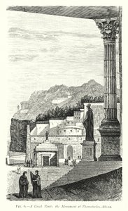 Una tumba griega, el Monumento de Temístocles, Atenas de English School