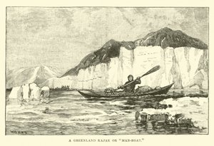 Un kayak o bote de hombre de Groenlandia de English School
