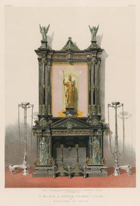 Chimenea de mármol y bronce de Marchand de París (cromolito)