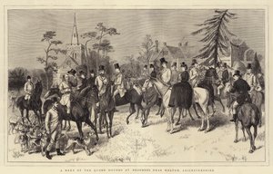 Una reunión de los sabuesos de Quorn en Brooksby, cerca de Melton, Leicestershire de English School
