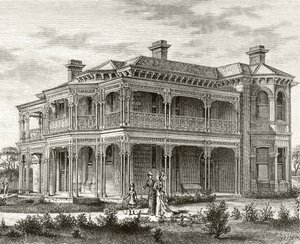 Una casa suburbana de Melbourne, c.1880, de 