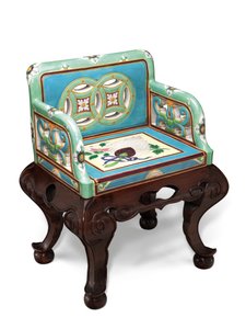 Sillón de movimiento estético majólica de Minton, c.1865 de English School