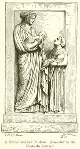 Una Madre y sus Hijos. (Bajo Relieve en el Museo del Louvre) de English School