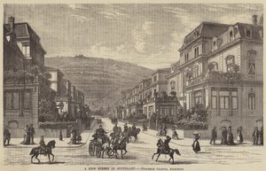 Una nueva calle en Stuttgart (grabado) de English School