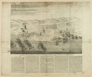 Dibujo perspectivo de la ciudad, puerto y fuertes de Cartagena en 1739, publicado en 1741 de English School