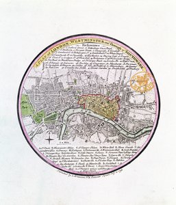 Un plano de Londres, Westminster y el Borough de Southwark, 1793 de English School