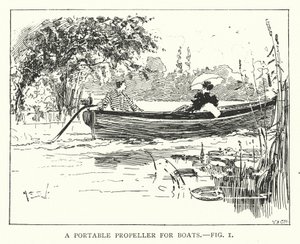 Hélice portátil para barcos (litografía) de English School