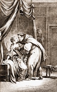 Un sacerdote abordando a una mujer