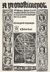 Una Prognosticación, por Jasper Laet (fl.1485-1532), impreso por R. Bankes, 1524 de English School
