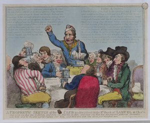 Un Boceto Profético del Club como se Describe en el 1er Libro de Samuel, Capítulo 22, Versículo 2, pub. por S.W. Fores, 1799 de English School