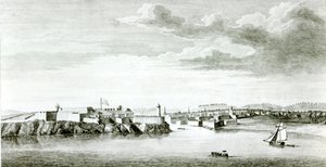 Una perspectiva del Castillo del Morro y la ciudad de La Habana desde el mar de English School