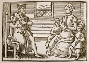 Una familia puritana, de Tenor of the Whole Psalms in Four Parts, 1563 de English School