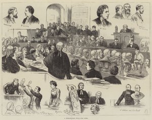 Un juicio notable por difamación (grabado) de English School