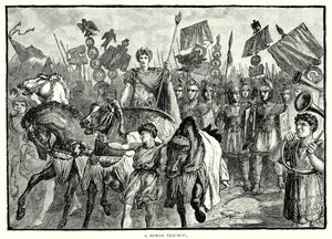 Un triunfo romano (grabado) de English School