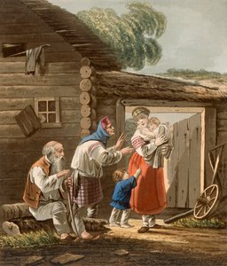 Una Familia de Campesinos Rusos, 1823 de English School