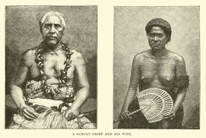 Un jefe samoano y su esposa