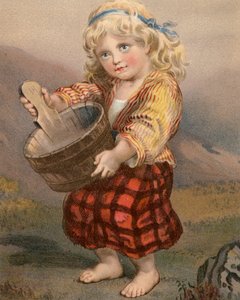 Una Scotch Lassie (litografia en color) de English School