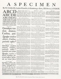 Un espécimen de W.Caslon de English School