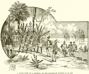 Visita oficial de un cacique en el puerto de Puerto de la Paz
