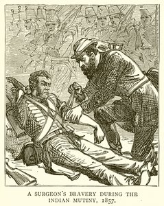 El Valor de un Cirujano durante el Motín Indio, 1857 de English School