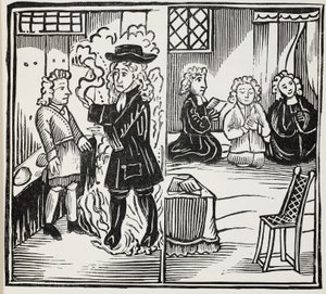 Una terrible y oportuna advertencia para los jóvenes, ilustración de Chap-books of the Eighteenth Century por John Ashton, pub. 1882 de English School