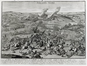 Vista y Representación de la Batalla de Hochsted, 13 de agosto de 1704 de English School