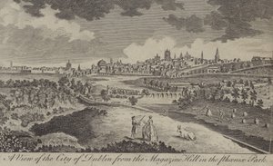 Vista de la Ciudad de Dublín desde Magazine Hill en Phoenix Park de English School