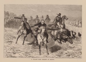 Una carrera de pueblo en Sajonia (grabado) de English School