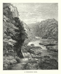 Un valle de Yorkshire (grabado) de English School