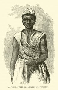 Un Yoruba con sus amuletos o fetiches de English School