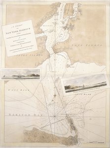 Un mapa del puerto de Nueva York, 1774-1779 de English School