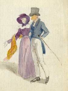 Una pareja paseando, c.1825 de English School