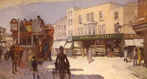 Una fachada de tienda con doble entrada en 1924, El límite de 5- se introdujo en este período