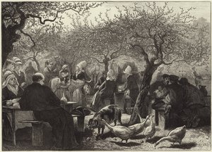 Un día de fiesta en Normandía después de la cosecha de manzanas