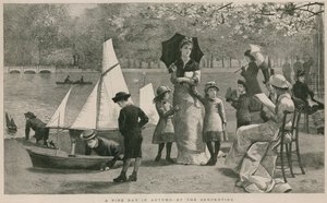 Un buen día de otoño junto al Serpentine, Hyde Park, Londres de English School