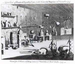 Una primera vista de la química práctica comenzada en la Universal Magazine en diciembre de 1747