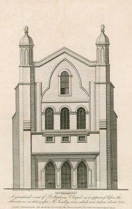 Vista geométrica de la Capilla de San Esteban como aparecía antes de las alteraciones en 1806 de English School