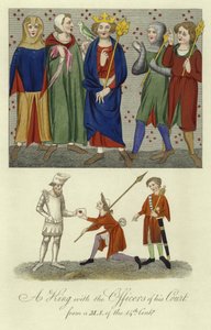 Un rey y los oficiales de su corte, siglo XIV de English School