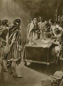 Carta real de un rey para excavar carbón (grabado) de English School