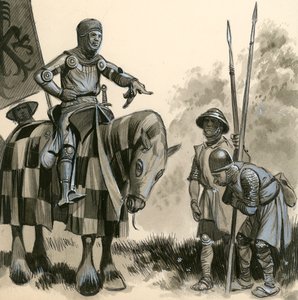 Un caballero en tiempos feudales de English School