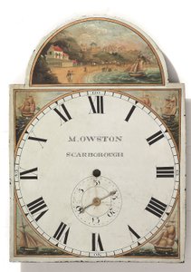 Esfera de reloj de caja larga pintada de finales de Jorge III o Regencia, c.1810 (técnica mixta) de English School