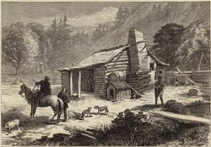 Una cabaña de troncos en California de English School