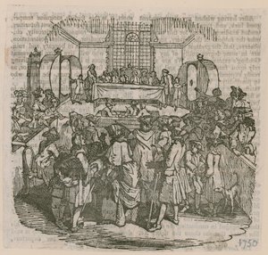Una lotería; fechada en 1750