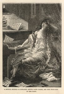 Una artista enamorada toma veneno y muere como un cisne en su piano
