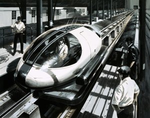 Un vehículo de prueba maglev en Japón de English School