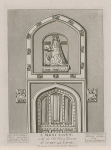 Un monumento con la antigua puerta de la sacristía en St Mary le Savoy