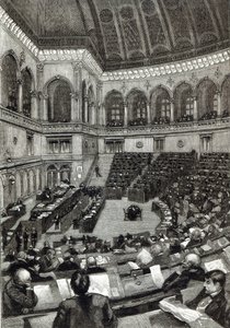 Una sesión nocturna en la Cámara de Diputados de Italia, de 